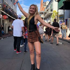 Stripped Corduroy Skirt